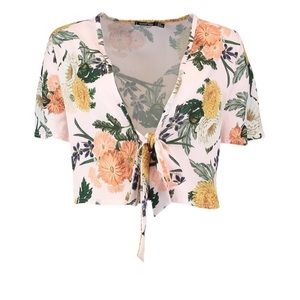 Floral tie short sleeve